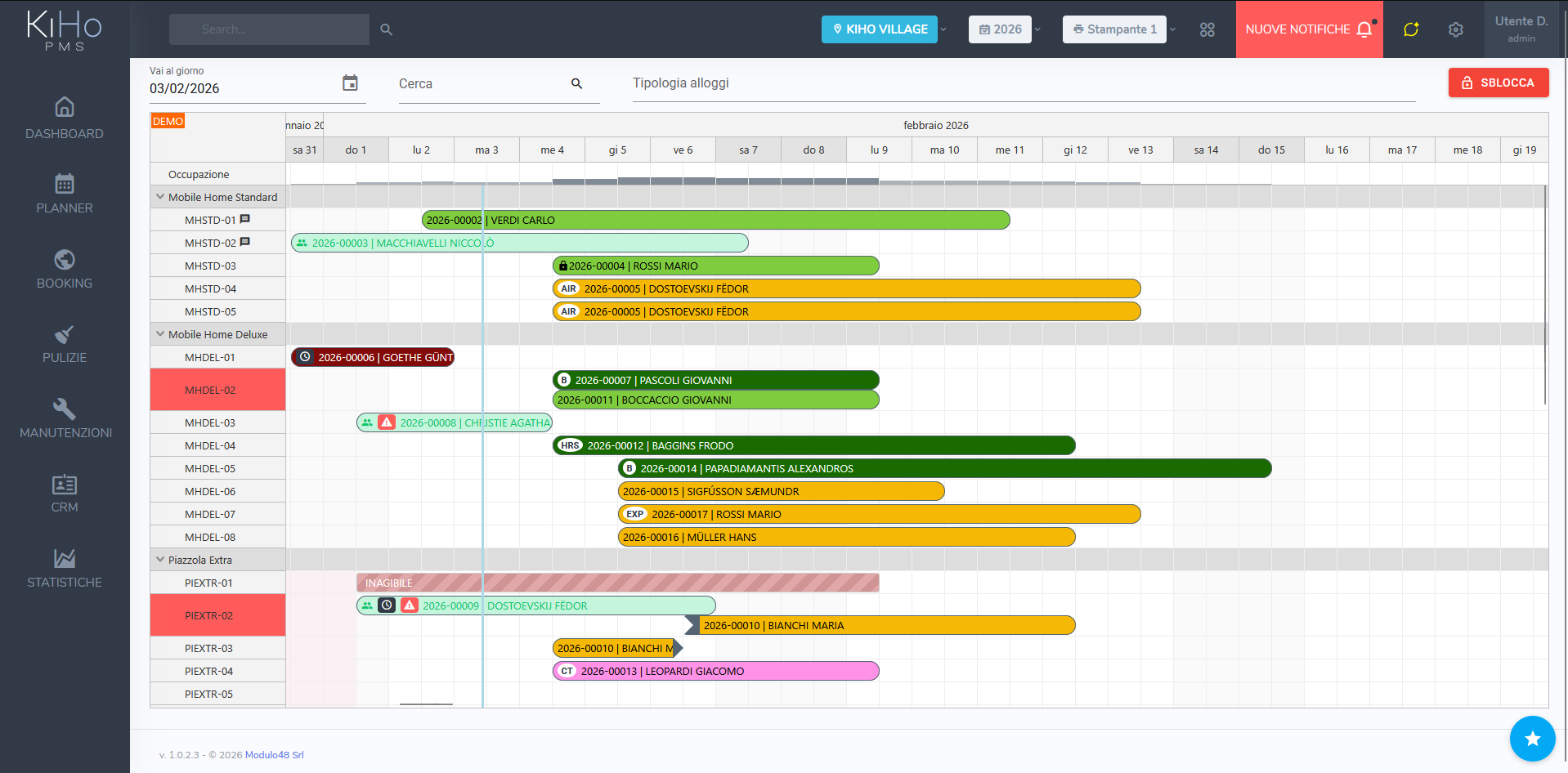 KiHo Suite - planner prenotazioni